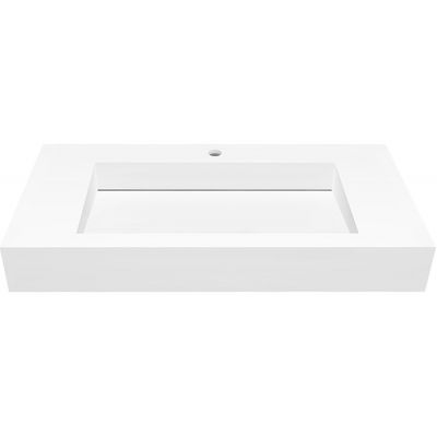 Cristalstone Linea Ideal umywalka 90x45 cm ścienna prostokątna biały U900-MCOLC