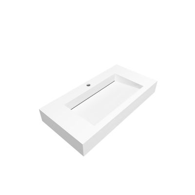 Cristalstone Linea Ideal umywalka 90x45 cm ścienna prostokątna biały U900-MCOLC