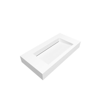 Cristalstone Linea Ideal umywalka 90x45 cm ścienna prostokątna biały U900-MCOLC/BO