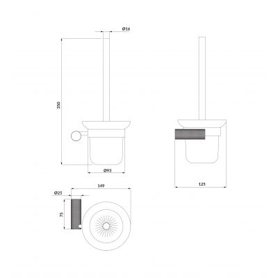 Cersanit Zen szczotka toaletowa ścienny czarna S951-897