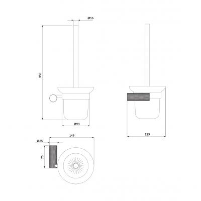 Cersanit Zen szczotka toaletowa ścienny miedź szczotkowana S951-899