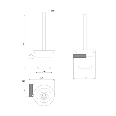 Cersanit Zen szczotka toaletowa ścienny czarna-gun metal S951-900