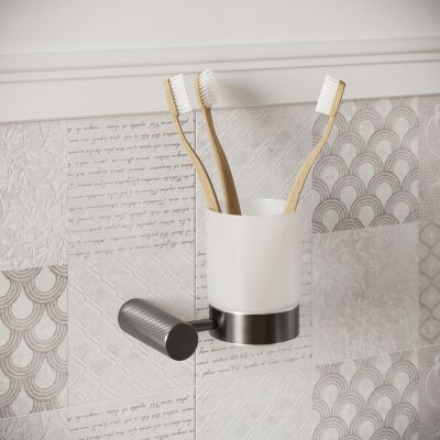 Cersanit Zen kubek na szczoteczki czarny-gun metal S951-904