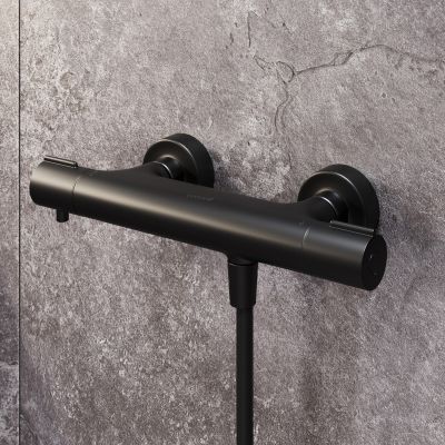 Cersanit Virgo bateria prysznicowa ścienna termostatyczna czarna S951-580