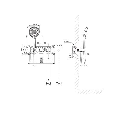 Cersanit Virgo bateria wannowo-prysznicowa podtynkowa chrom S522-113