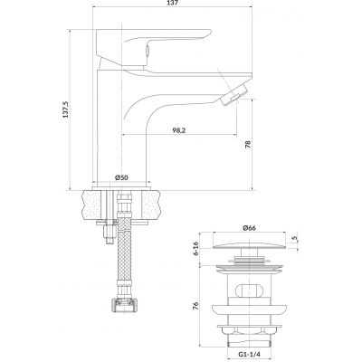 Cersanit Vero bateria umywalkowa stojąca chrom S951-042