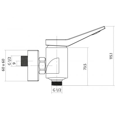 Cersanit Cromo bateria prysznicowa ścienna chrom S951-036