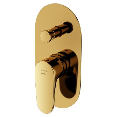 Cersanit Inverto bateria wannowo-prysznicowa podtynkowa złoty połysk uchwyty 2 Design in 1 złote S951-285