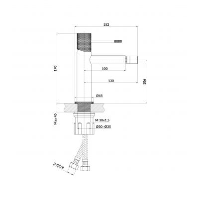 Cersanit Zen bateria bidetowa stojąca miedź szczotkowana S951-799