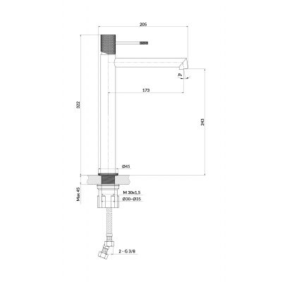 Cersanit Zen bateria umywalkowa stojąca wysoka miedź szczotkowana S951-802