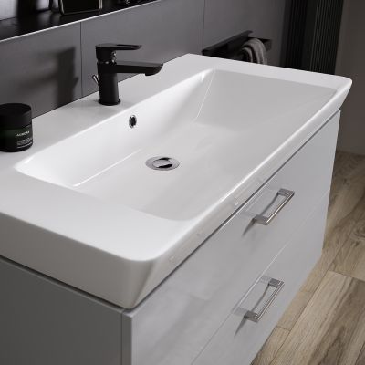Cersanit Mille Slim umywalka z szafką Lara 50 cm biała S801-321-DSM