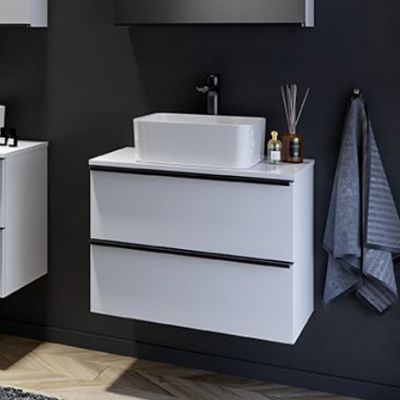 Cersanit Virgo szafka 60 cm podumywalkowa wisząca z blatem szary/dąb S522-023