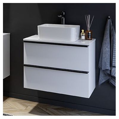 Cersanit Virgo szafka 80 cm podumywalkowa wisząca z blatem szary/dąb S522-031