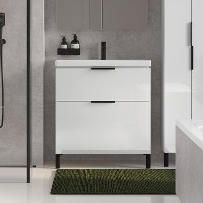 Cersanit City zestaw meblowy 80 cm umywalka z szafką biały połysk S801-423