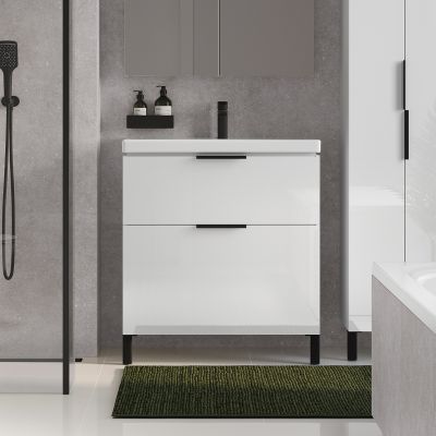 Cersanit City zestaw meblowy 60 cm umywalka z szafką biały połysk S801-422