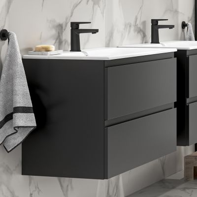 Cersanit Moduo SET B818 umywalka z szafką 80 cm wisząca antracyt S801-473-DSM