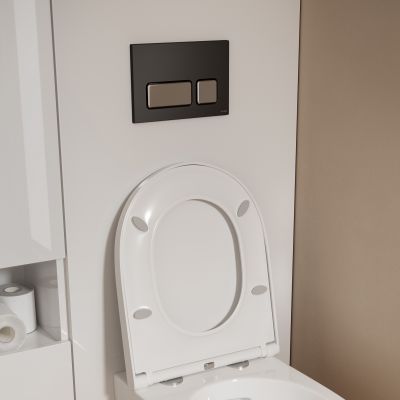 Cersanit Larga zestaw do zabudowy stelaża podtynkowego szafka 56 cm, szafka boczna stojąca 20 cm, szafka boczna wisząca 20 cm, szafka boczna wisząca 56 cm, blat naszafkowy 56,4 cm biały ( S164-046, S164-047, S164-049, S164-048, S164-050 )