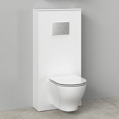 Zestaw Cersanit Milagros meble modułowe do zabudowy stelaża WC 8 elementów biały mat (S1026035, S1026038, S1026039, S1026040, S1026041, S1026042, S1026043, S1026044)