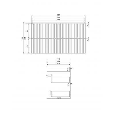 Cersanit Tirso szafka 99,4x44,6x57,2 cm podumywalkowa wisząca kaszmir S1015-013