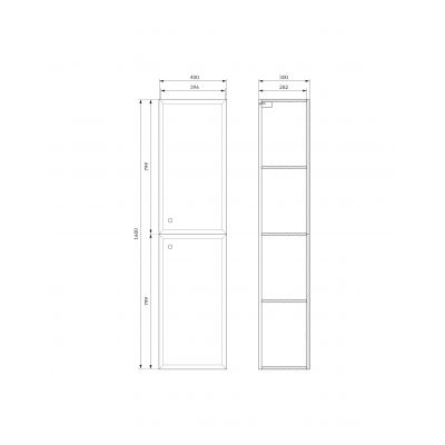 Cersanit Milagros szafka 40x30x160 cm boczna wisząca biały mat S1021-010