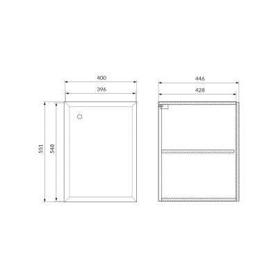 Cersanit Milagros szafka 40x44,6x55,1 cm boczna wisząca biały mat S1022-004
