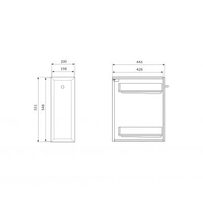 Cersanit Milagros szafka 20x44,6x55,1 cm boczna wisząca biały mat S1022-006