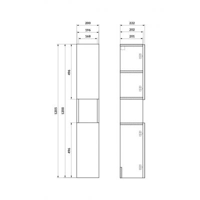 Zestaw Cersanit Moduo meble modułowe do zabudowy stelaża WC 8 elementów dąb hikora (S1026036, S1026045, S1026046, S1026047, S1026048, S1026049, S1026050, S1026051)