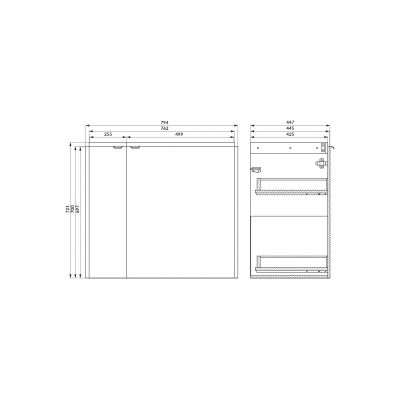 Cersanit Ovida szafka 79,4x45x70 cm podumywalkowa wisząca dąb S1058-011
