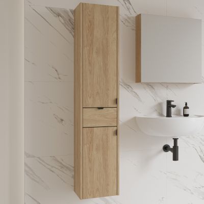 Cersanit Ovida szafka 30x30x150 cm boczna wisząca dąb S1058-012