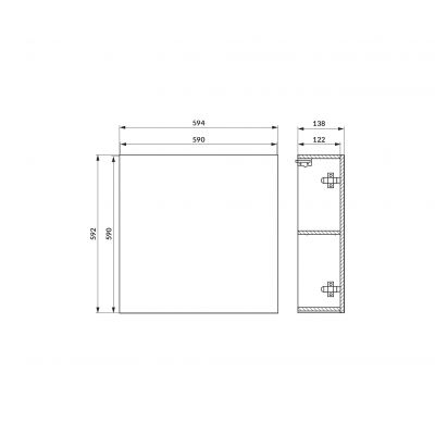 Cersanit Ovida szafka 59,4x13,8x59,2 cm boczna wisząca dąb S1058-014