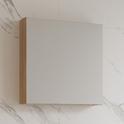 Cersanit Ovida szafka 59,4x14,1x59,2 cm z lustrem dąb S1058-015