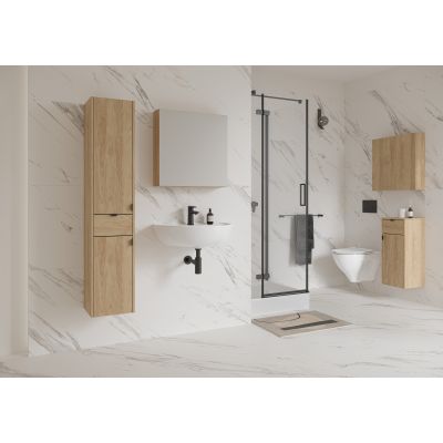 Cersanit Ovida szafka 59,4x14,1x59,2 cm z lustrem dąb S1058-015