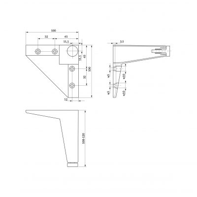 Cersanit Ovida noga meblowa chrom 1 szt  S1061-001