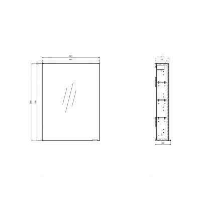 Cersanit Larga szafka 59,4x14,3x80 cm z lustrem antracyt S164-034