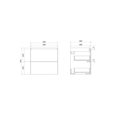 Cersanit Larga szafka 59,4x44,4x57,2 cm podumywalkowa wisząca antracyt S164-036