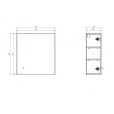 Cersanit Larga szafka 56x22,2x60 cm boczna wisząca antracyt S164-040