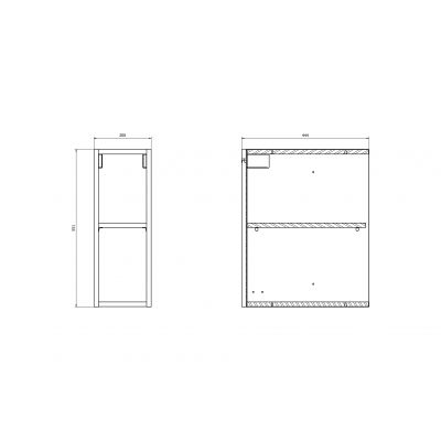 Cersanit Larga szafka 20x44,4x55,1 cm boczna wisząca antracyt S164-043