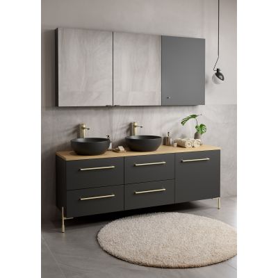 Cersanit Larga szafka 60x44,4x55,1 cm boczna wisząca antracyt S164-045