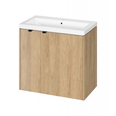 Cersanit Ovida umywalka z szafką 80 cm dąb S4047-006