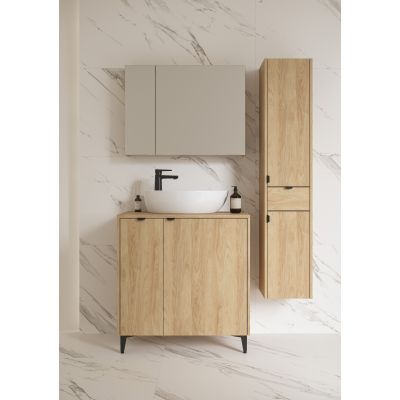 Cersanit Ovida umywalka z szafką 80 cm dąb S4047-006