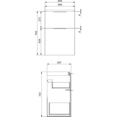 Cersanit City szafka 50 cm podumywalkowa wisząca biały połysk S584-016-DSM