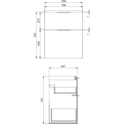 Cersanit City szafka 60 cm podumywalkowa wisząca biały połysk S584-017-DSM