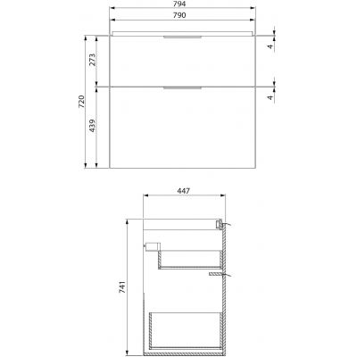 Cersanit City szafka 80 cm podumywalkowa wisząca biały połysk S584-018-DSM