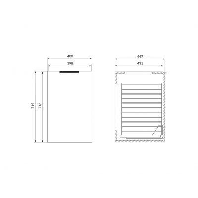 Cersanit City szafka 40x44,7x72 cm boczna wisząca z koszem na pranie biała S584-066