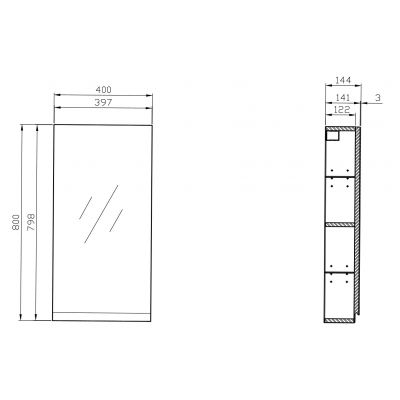 Cersanit Moduo szafka 40 cm lustrzana wisząca biała S590-032-DSM