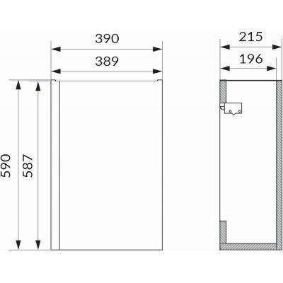 Cersanit Moduo szafka 40 cm podumywalkowa wisząca antracyt S590-066-DSM
