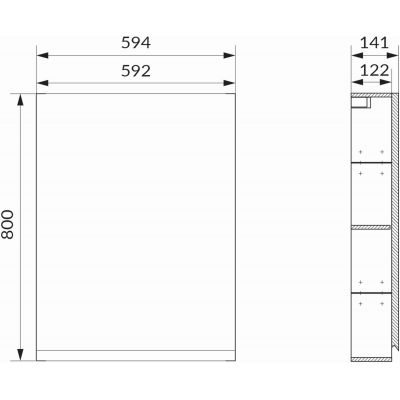 Cersanit Moduo szafka 60 cm boczna wisząca antracyt S590-074-DSM
