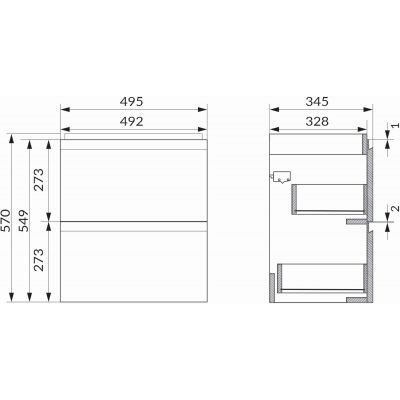 Cersanit Moduo Slim szafka 50 cm podumywalkowa wisząca antracyt S590-075-DSM