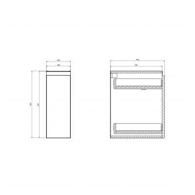 Cersanit Moduo szafka 20x44,6x55 cm boczna wisząca antracyt S590-118