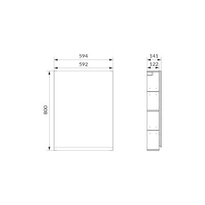 Cersanit Moduo szafka 60x14,1 cm boczna wisząca dąb hikora S590-129